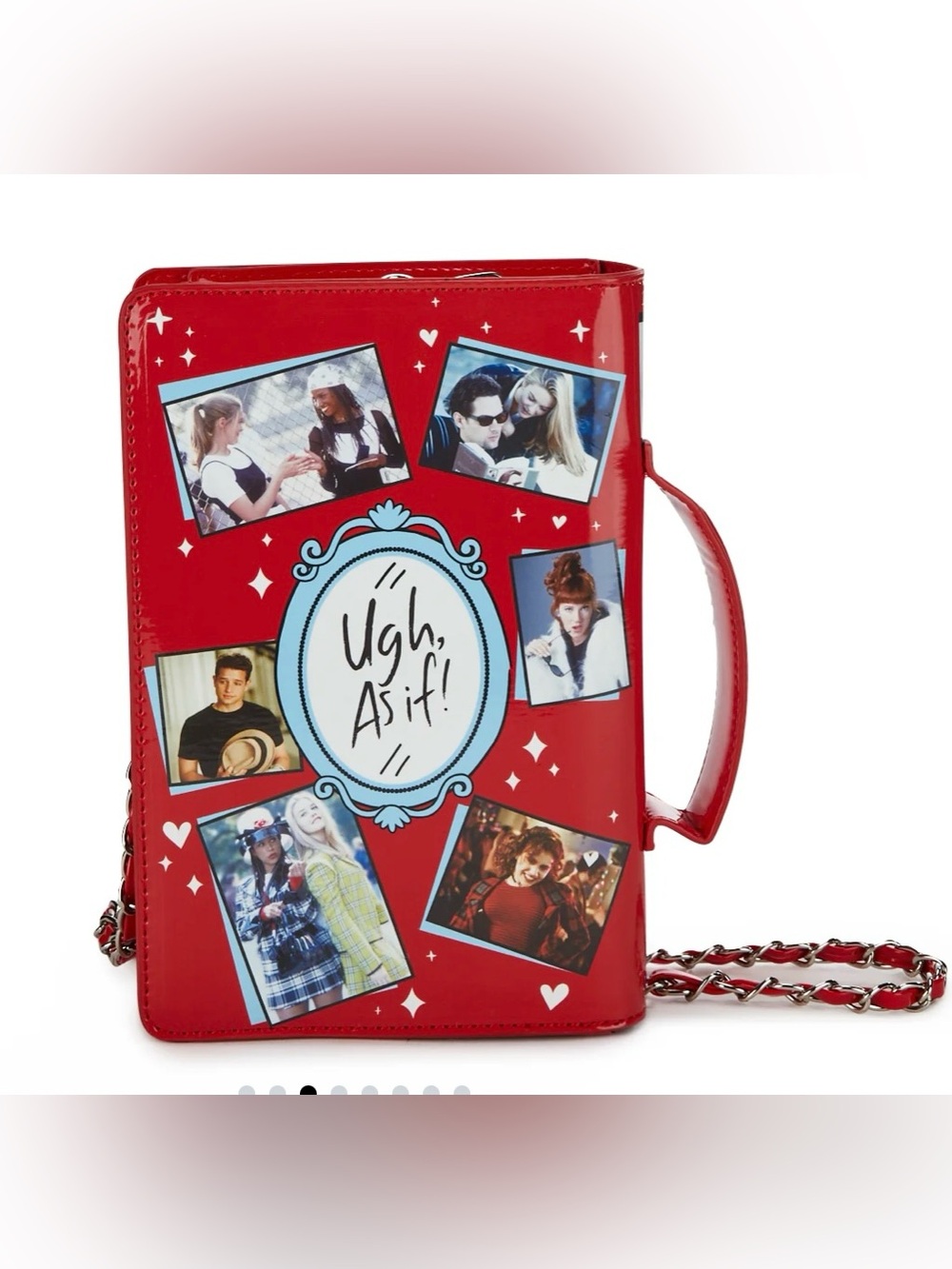 DOLLS KILL X CLUELESS VHS MEMORIES Clueless Red Chain Crossbody Book Bag 80s - Picture 4 of 6